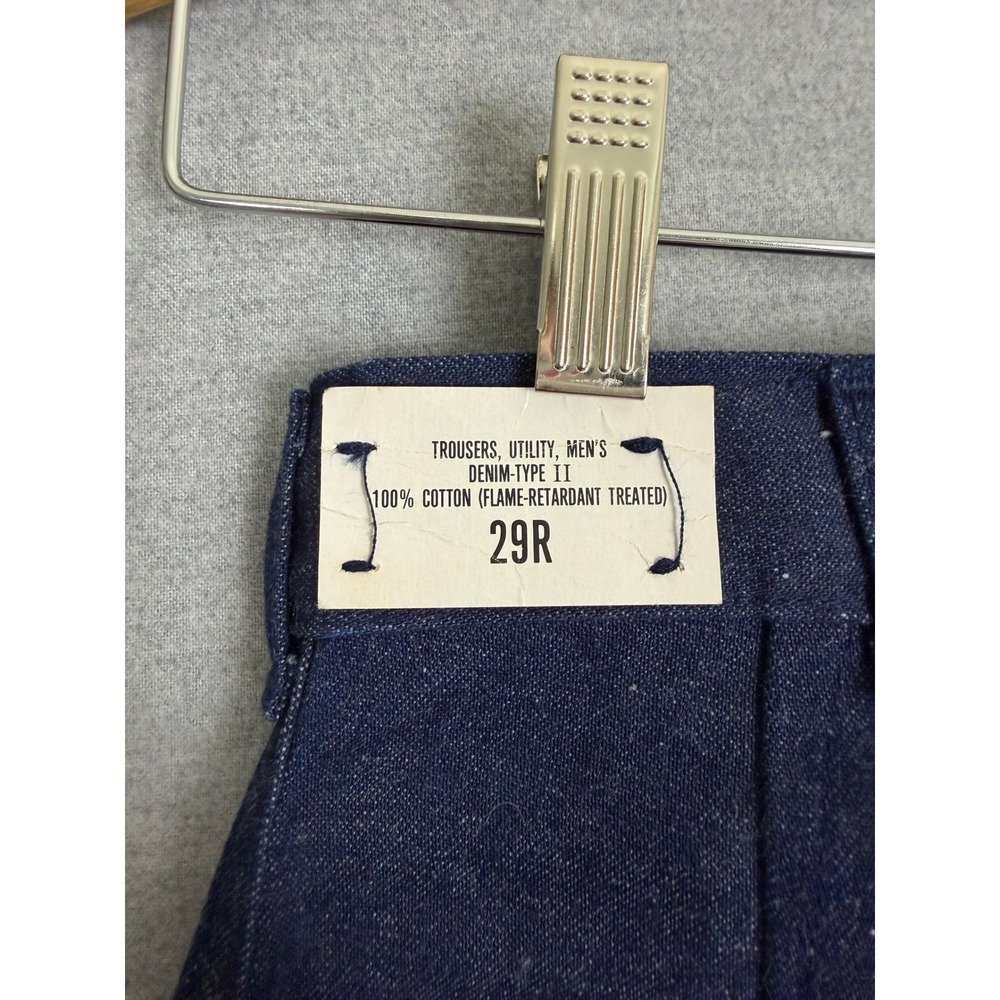 Vintage Navy Utility Trousers Denim Type II Flared Bell Bottoms 28x36 Blue - Picture 3 of 7